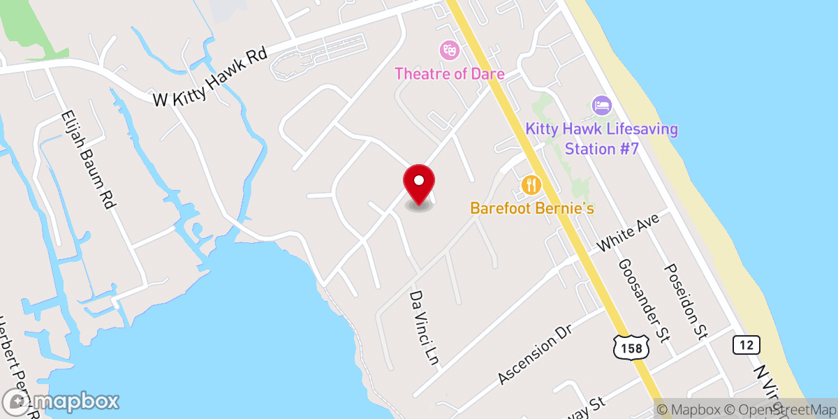 Map showing location of I Promise Thee OBX, Jimmy Anderson - Wedding Officiant