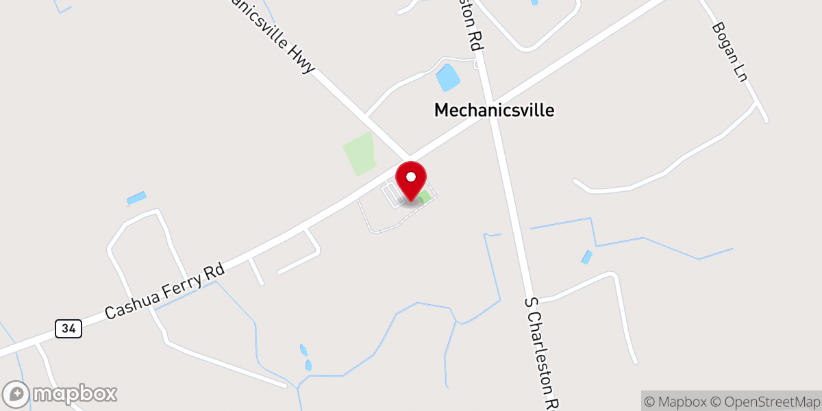 Map showing location of Mechanicsville Baptist Church