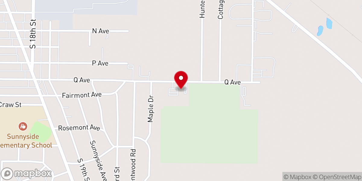 Map showing location of Grace Baptist Church