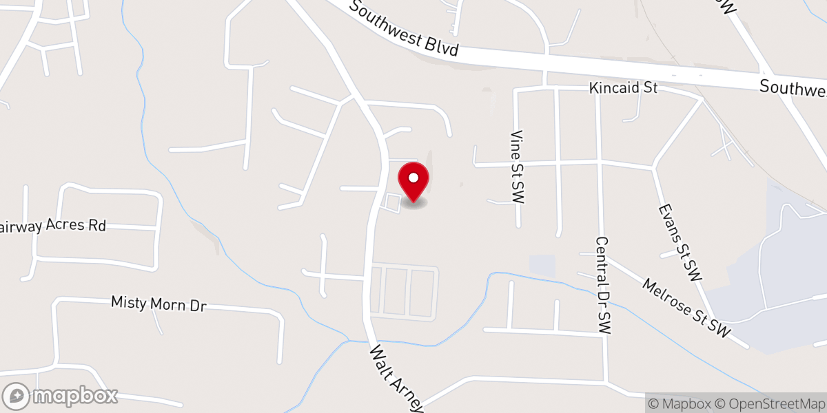 Map showing location of New Life Baptist Church