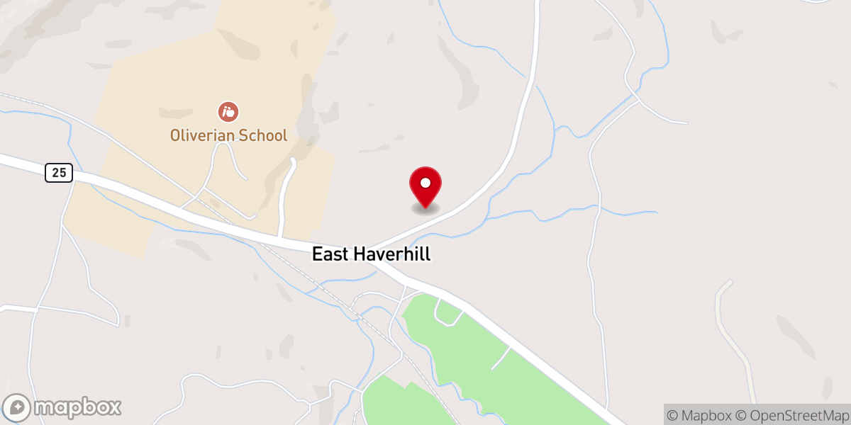 Map showing location of East Haverhill United Methodist Church