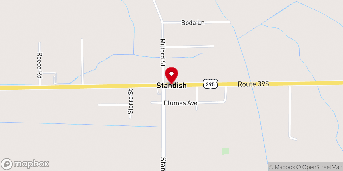 Map showing location of Standish