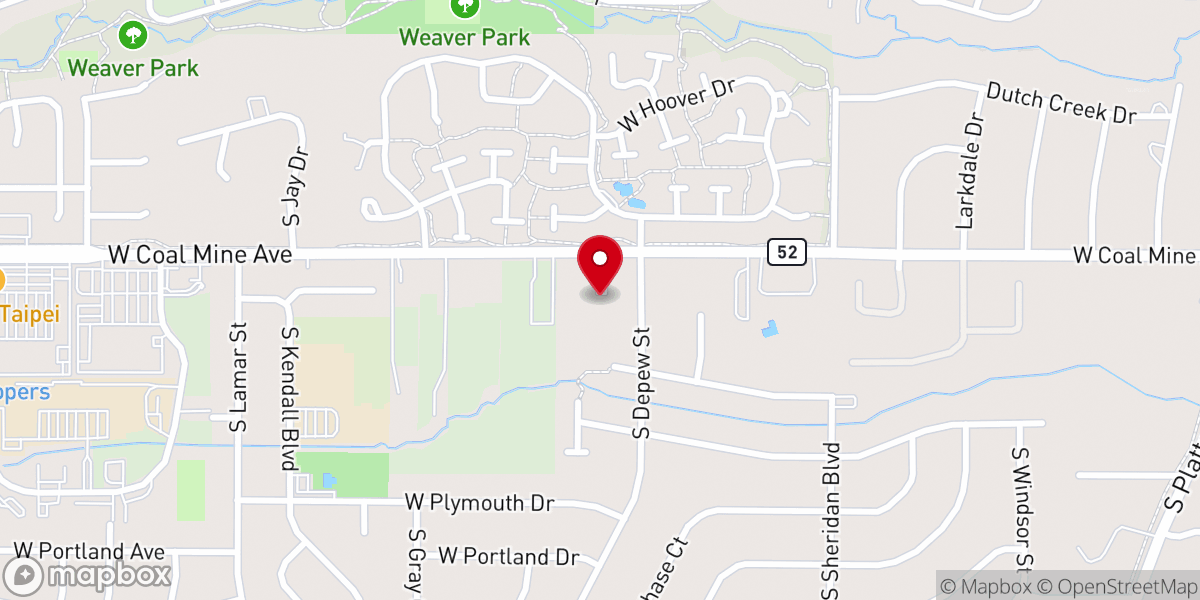 Map showing location of Columbine Baptist Church
