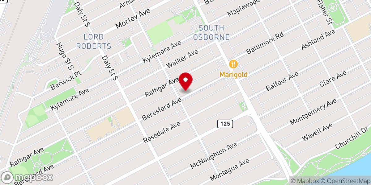 Map showing location of Churchill Park United Church