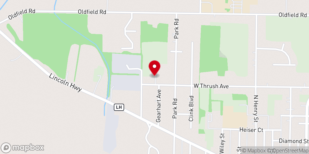 Map showing location of Grace Baptist Church