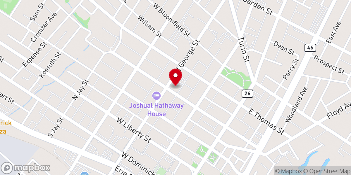 Map showing location of Rome First United Methodist Church