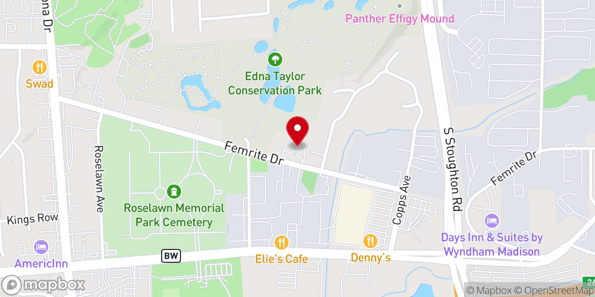 Map showing location of Madison East Seventh Day Adventist Church