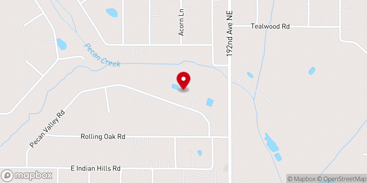Map showing location of Pecan Valley Baptist Church