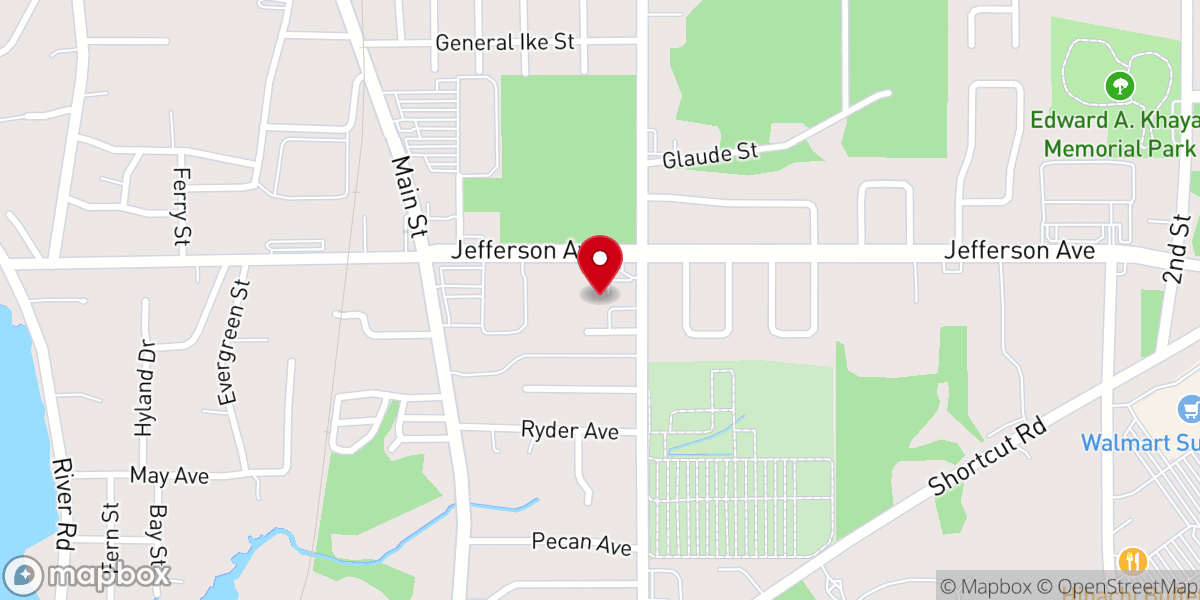 Map showing location of Parkway Baptist Church