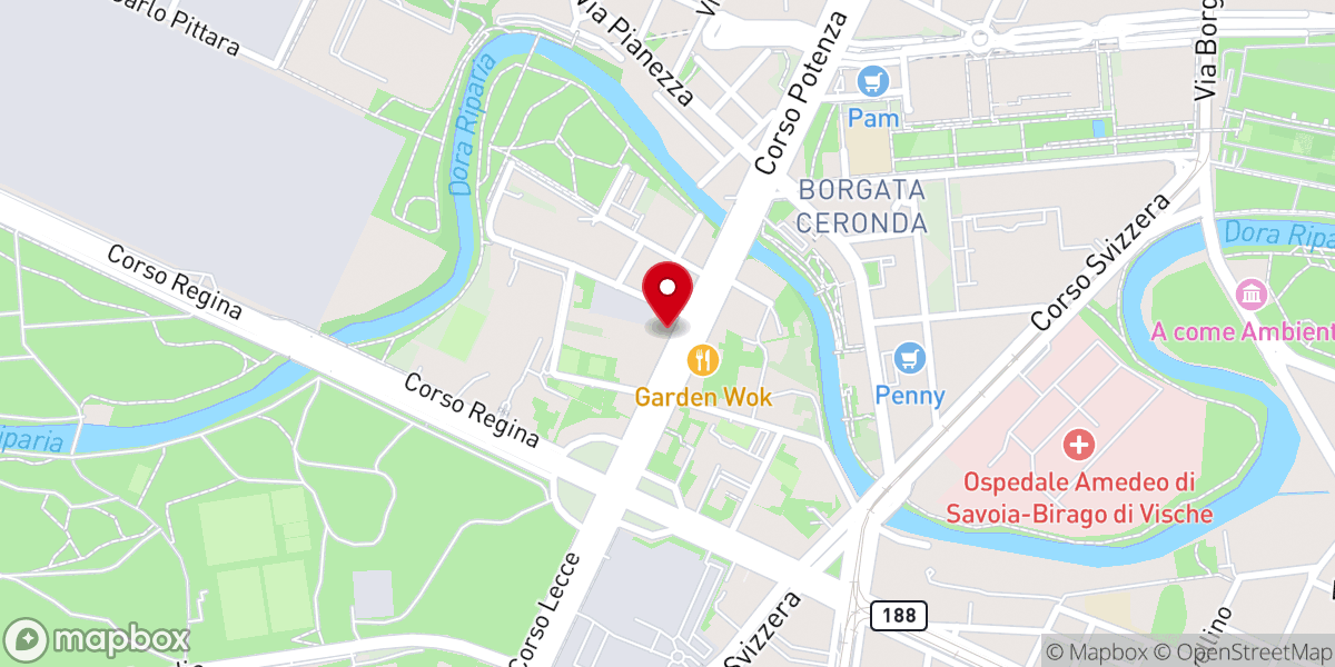 Map showing location of Chiesa Cristiana Evangelica Pentecostale Movimento Missionario Mondiale a Torino
