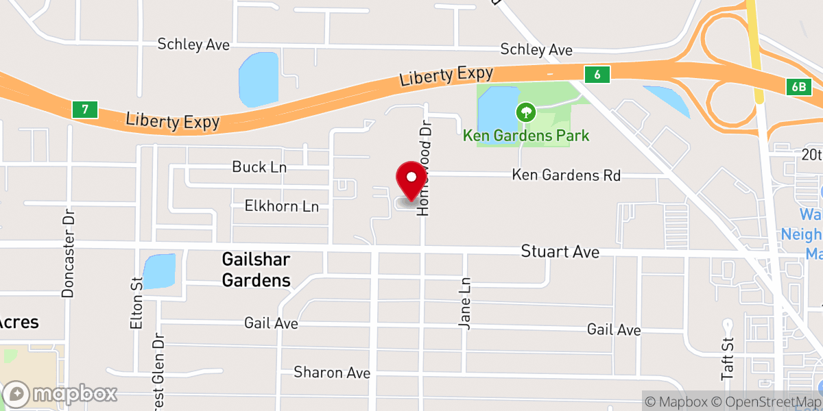 Map showing location of Westview Baptist Church