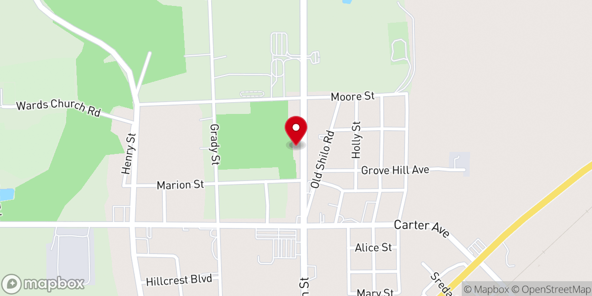 Map showing location of Victory Baptist Church