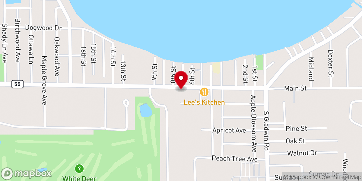 Map showing location of Our Lady of the Lake Regional Catholic School