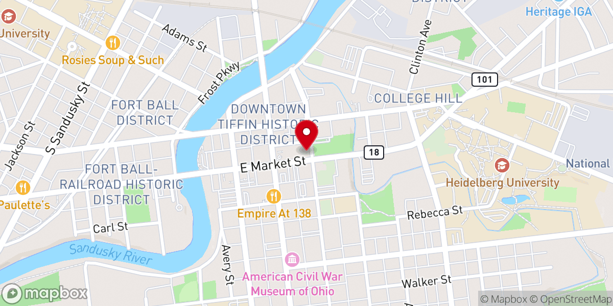 Map showing location of Old Trinity Episcopal Church
