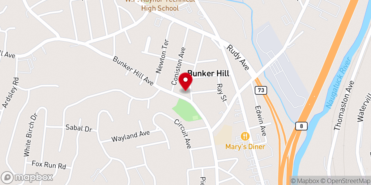 Map showing location of Walnut Hill Community Church Waterbury Campus