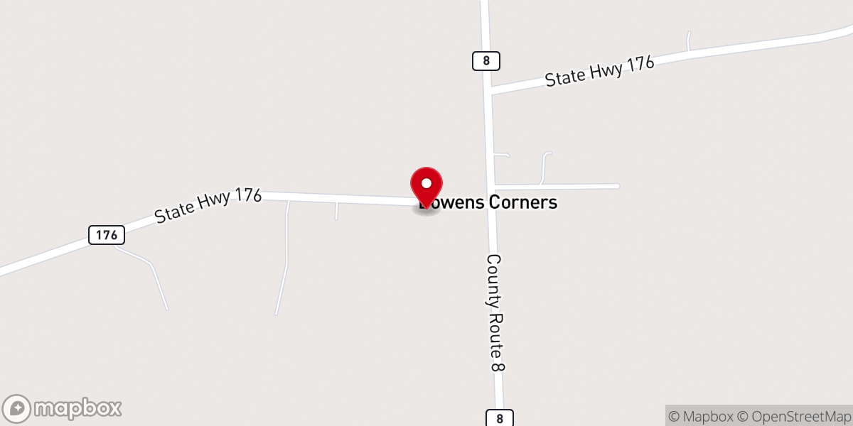 Map showing location of Bowens Corners Methodist Church