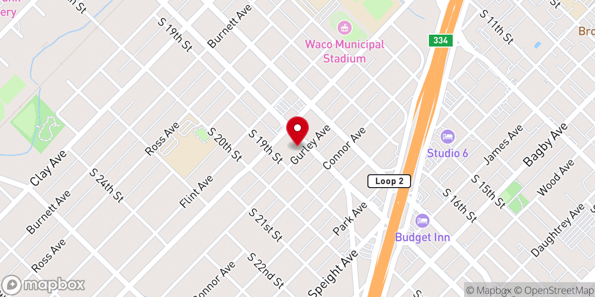 Map showing location of Emmanuel Baptist Church