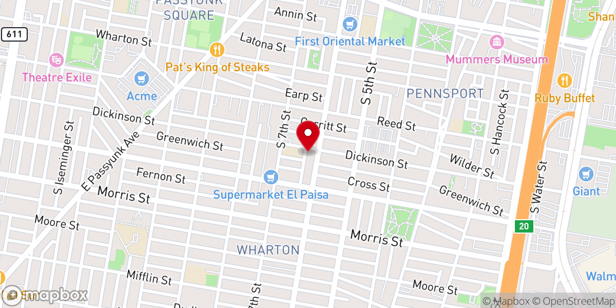 Map showing location of Calvary AME Church