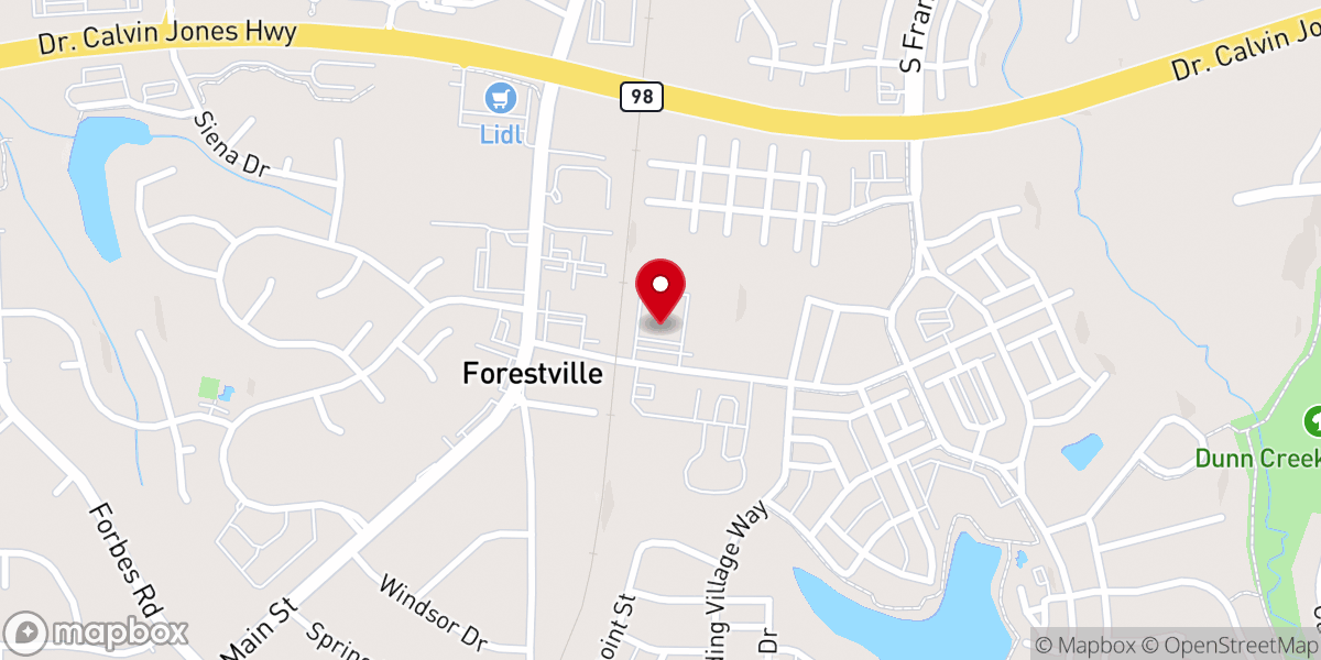 Map showing location of Friendship Chapel Baptist Church