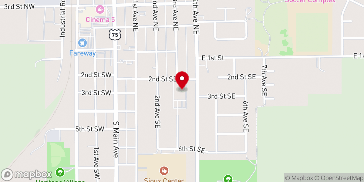 Map showing location of First Christian Reformed Church