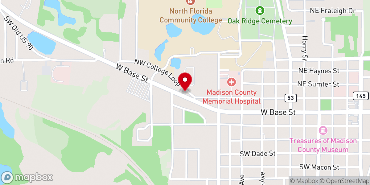 Map showing location of Oneal's Country Buffet