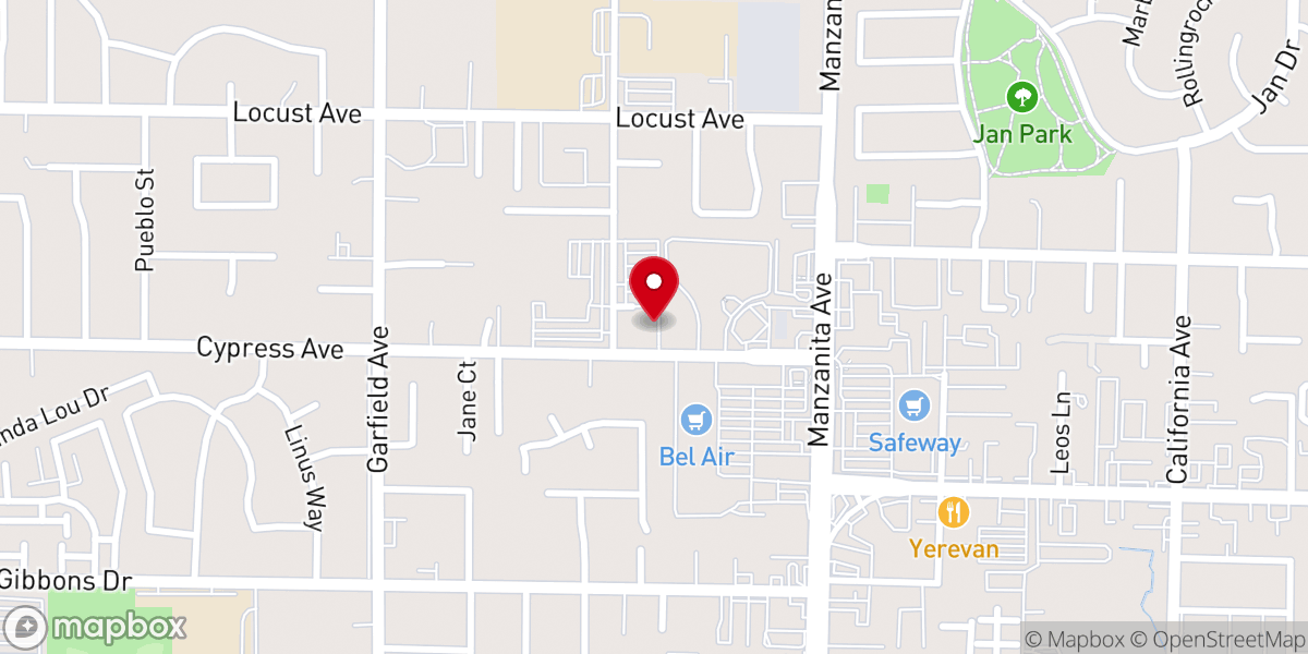 Map showing location of Cypress Avenue Baptist Church