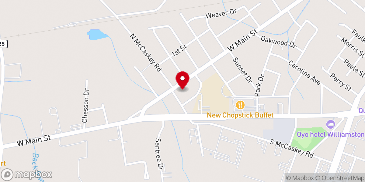 Map showing location of West End Baptist Church