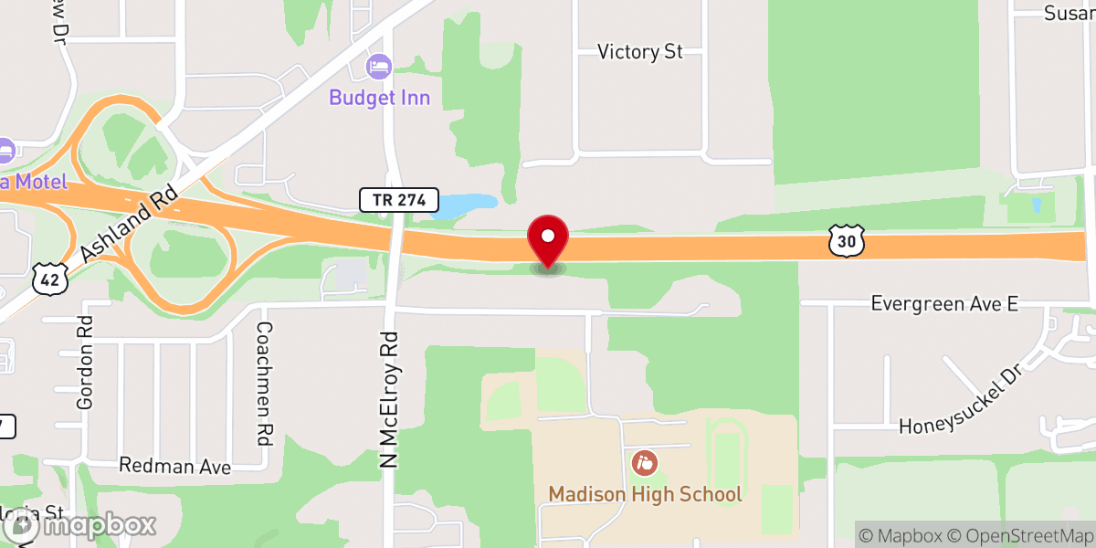 Map showing location of Mansfield Temple Christian Crusader Education Fund