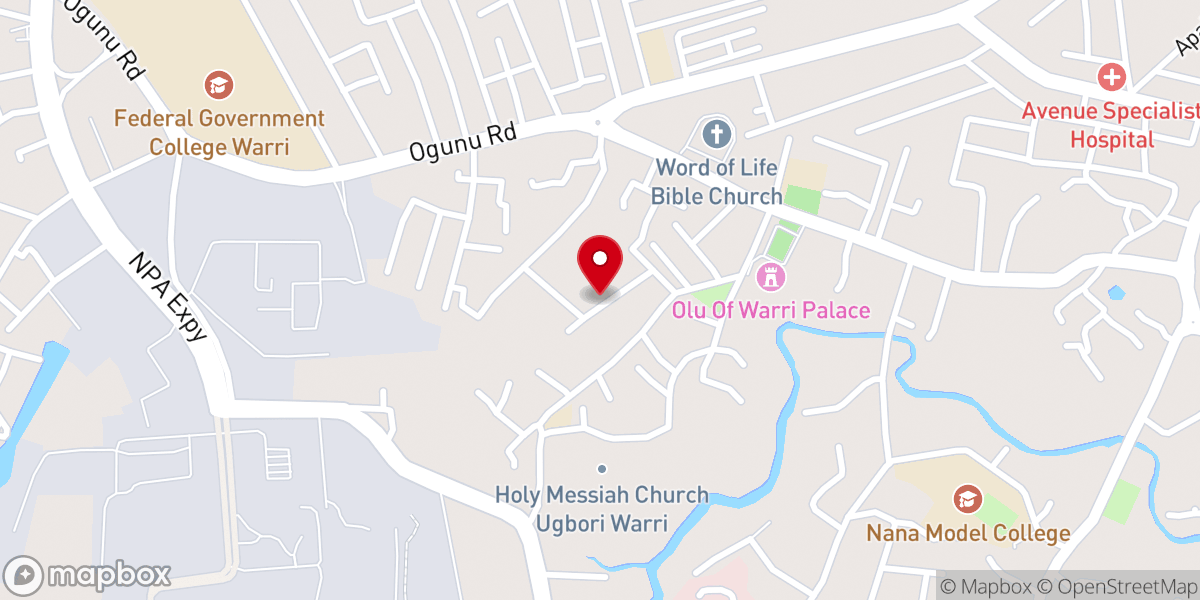 Map showing location of Rccg My Father'S House Warri