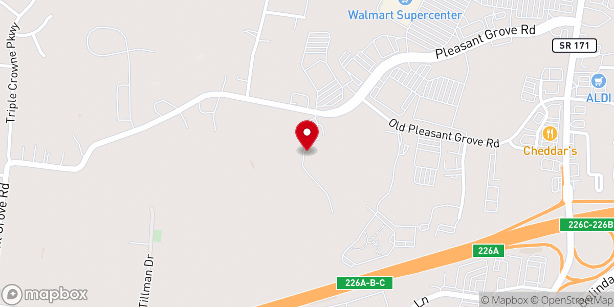 Map showing location of The Church at Pleasant Grove
