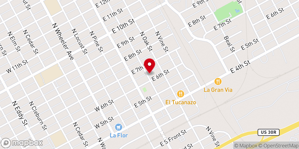 Map showing location of Evangelical Wesleyan Church