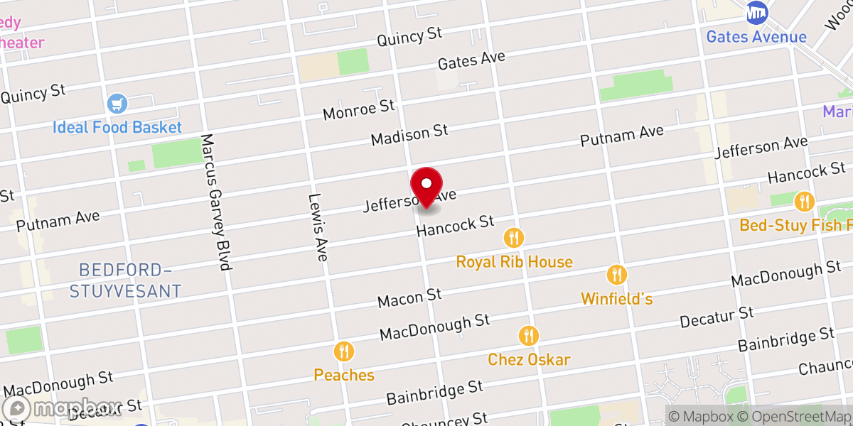 Map showing location of Bridge Street African Methodist Episcopal Church