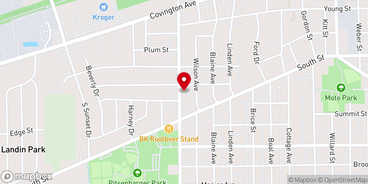 Map showing location of Our Savior Lutheran Church