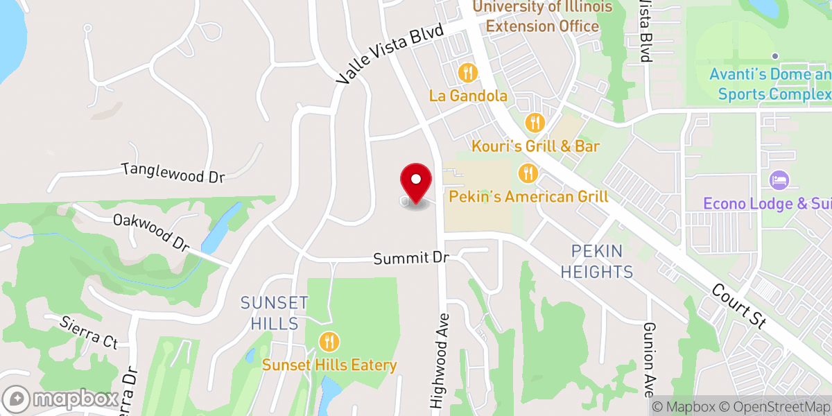 Map showing location of First United Presbyterian Church of Pekin