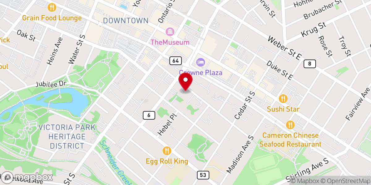 Map showing location of Martin Luther Church