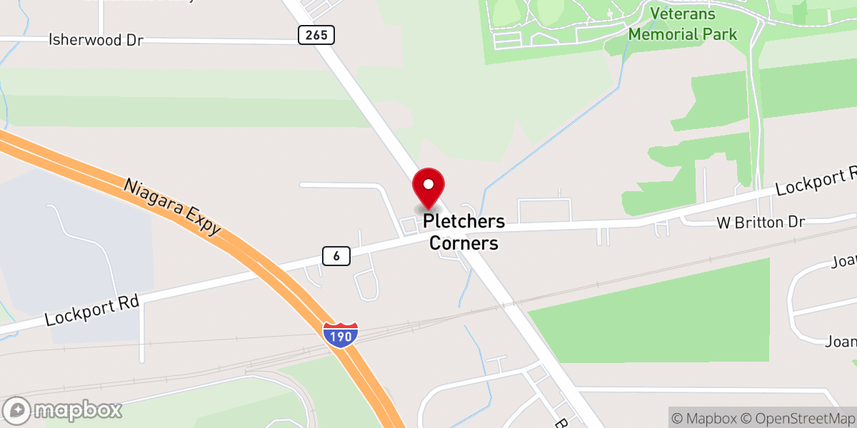 Map showing location of Niagara Presbyterian Church