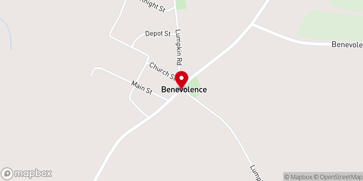 Map showing location of Benevolence Baptist Church