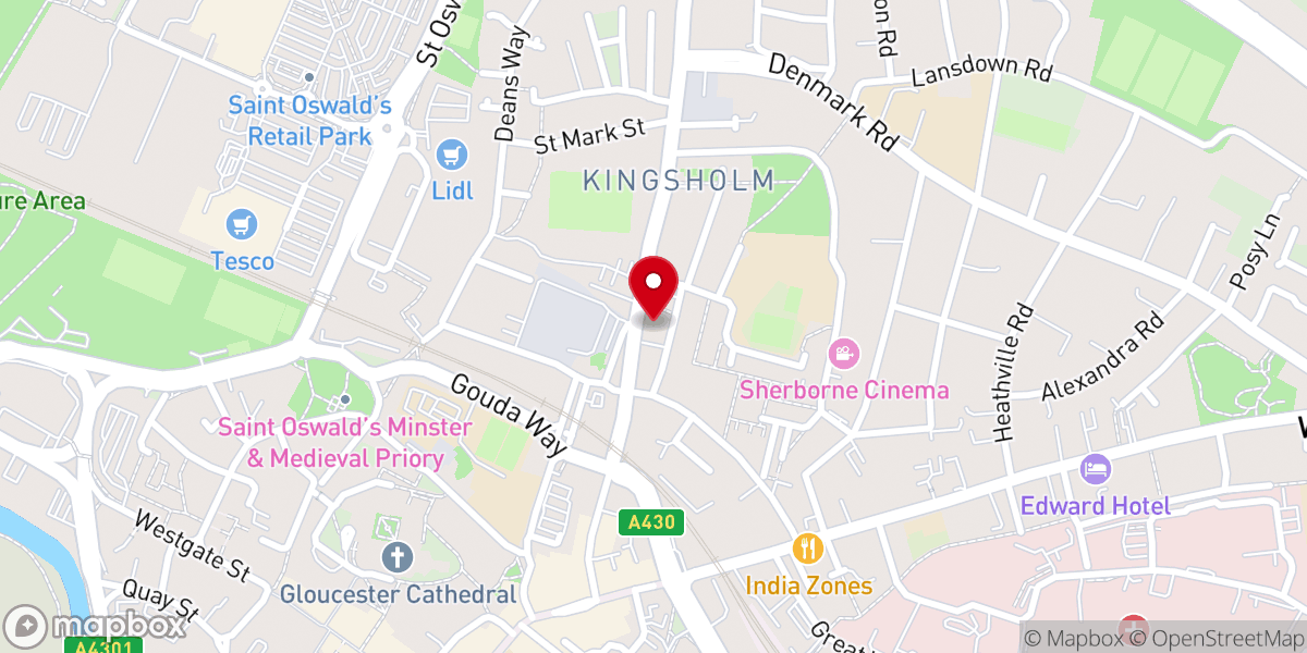 Map showing location of Destiny Temple - A Dynamic Church in Gloucester
