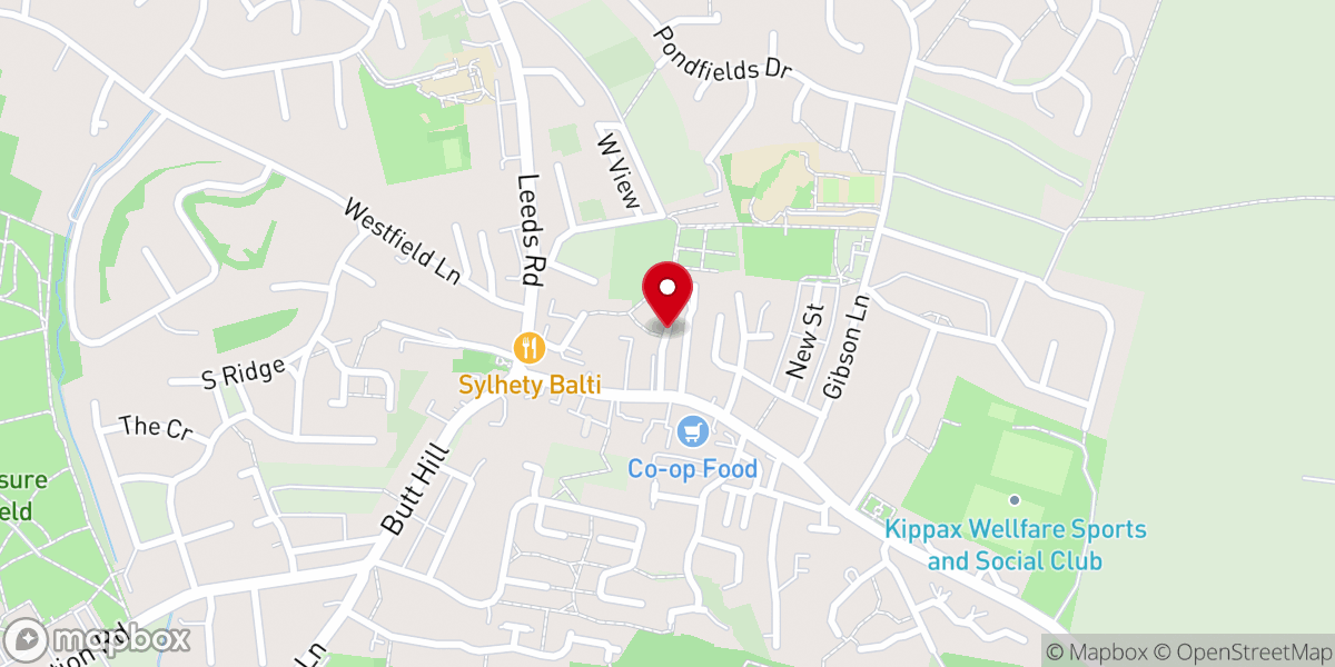 Map showing location of Kippax Methodist Church