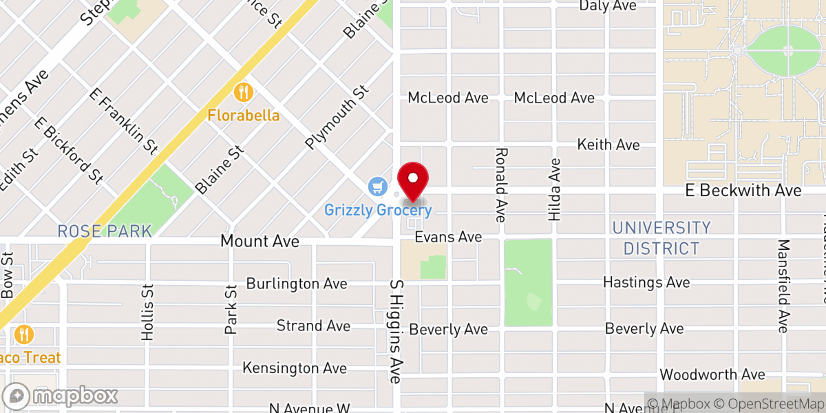 Map showing location of Missoula Church of Christ