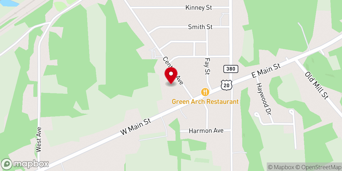 Map showing location of St. Dominic Roman Catholic Church