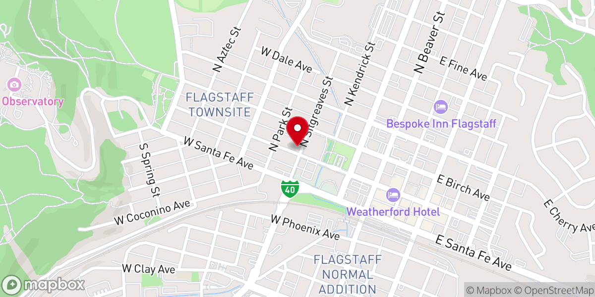 Map showing location of Flagstaff Federated Community Church
