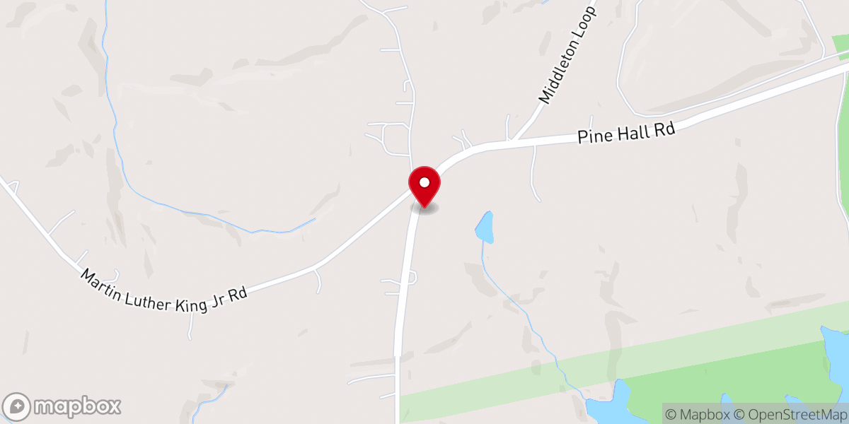 Map showing location of Dry Hollow Church