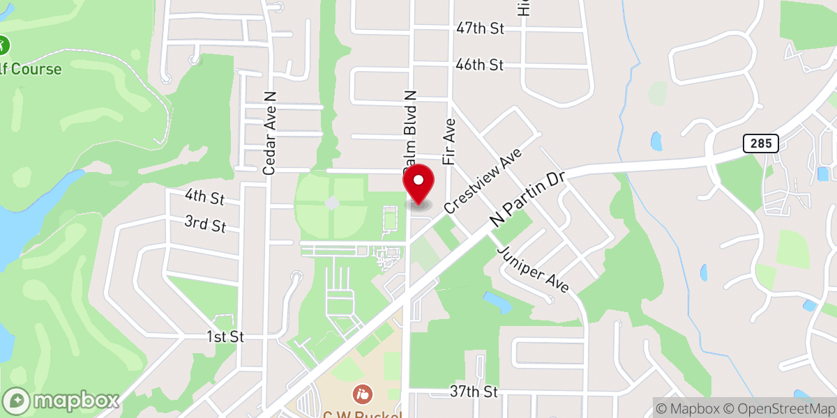 Map showing location of Crossroads Church