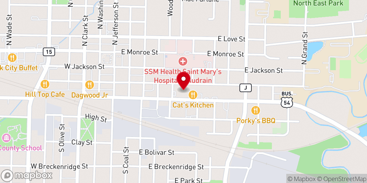 Map showing location of First Baptist Church