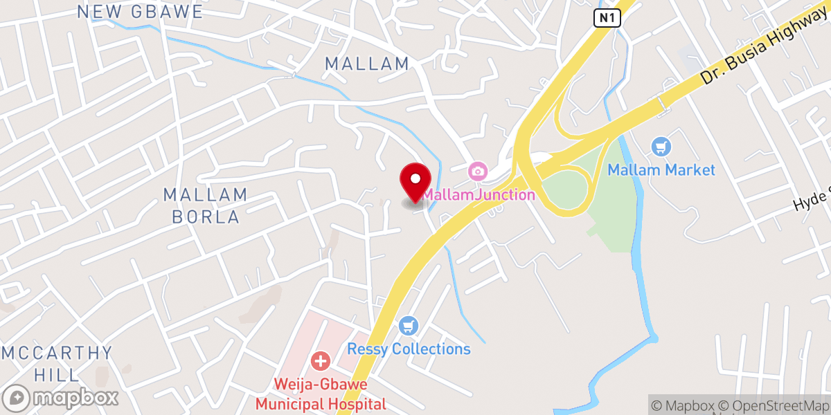 Map showing location of J.R.O Mem. Methodist Church