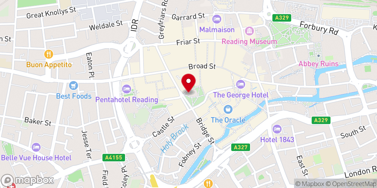 Map showing location of Reading Minster