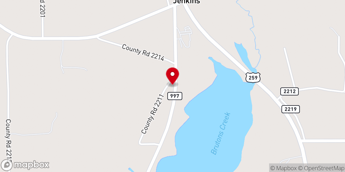 Map showing location of Jenkins Methodist Church