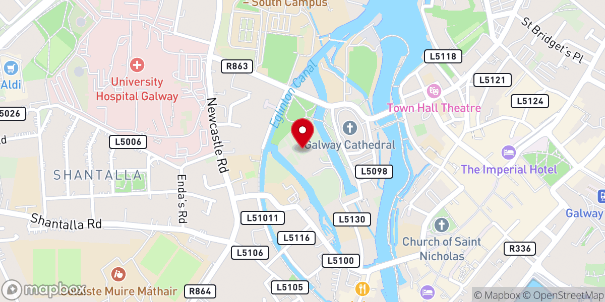 Map showing location of Nuns Island