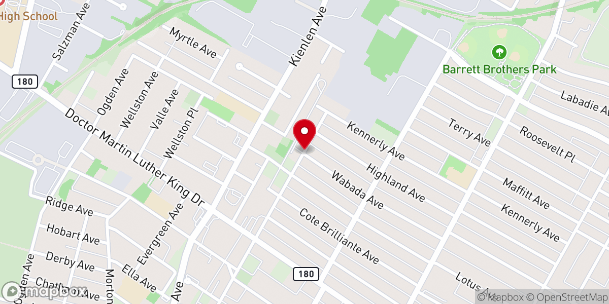 Map showing location of Mount Auburn Church